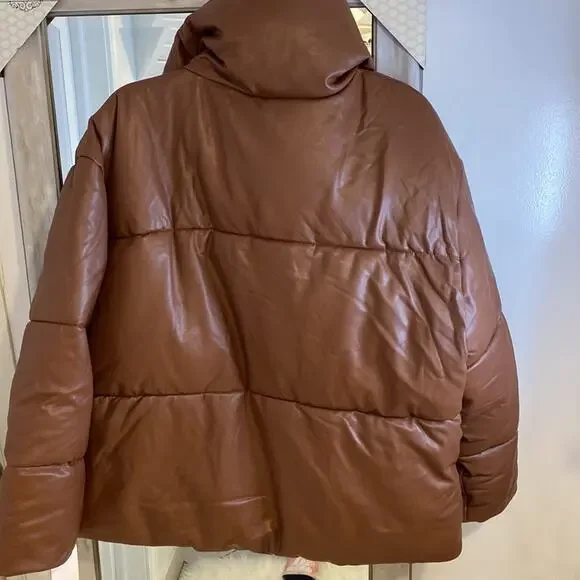 Bagatelle Cognac large Oversize Faux Leather Puffer